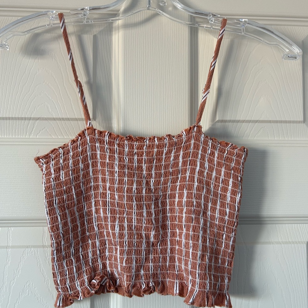 Forever 21 Brown and White Checkered Camisole